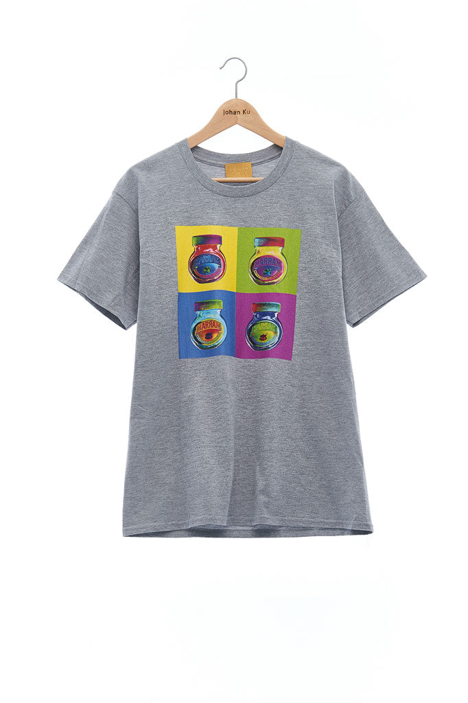 Andy Collection- Pop Art 4 Squared Marmite Graphic T-Shirt - Gray - Johan Ku Shop