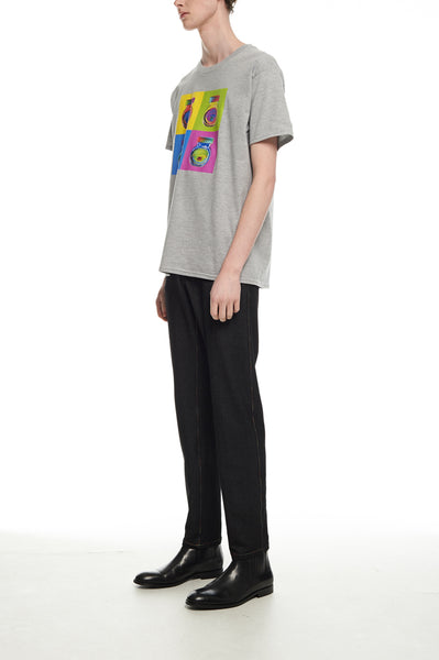 Andy Collection- Pop Art 4 Squared Marmite Graphic T-Shirt - Gray - Johan Ku Shop