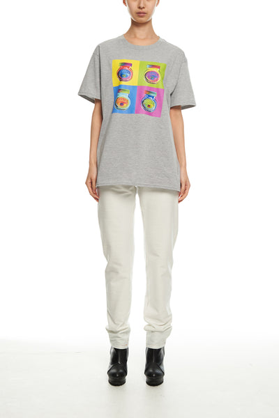 Andy Collection- Pop Art 4 Squared Marmite Graphic T-Shirt - Gray - Johan Ku Shop