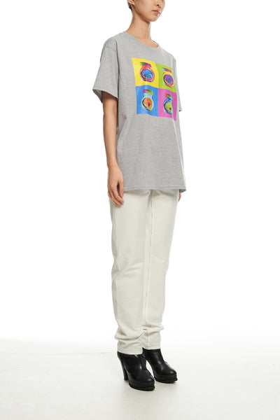Andy Collection- Pop Art 4 Squared Marmite Graphic T-Shirt - Gray - Johan Ku Shop