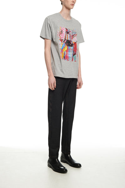 Andy Collection- British Supermarket Inspired Graphic T-Shirt - Wine(Gray) - Johan Ku Shop
