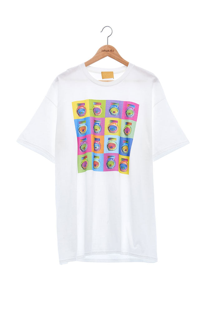 Andy Collection- Pop Art Muilti Squared Marmite Graphic T-Shirt - White - Johan Ku Shop