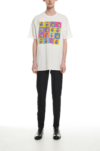 Andy Collection- Pop Art Muilti Squared Marmite Graphic T-Shirt - White - Johan Ku Shop