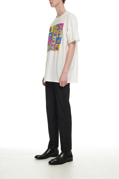 Andy Collection- Pop Art Muilti Squared Marmite Graphic T-Shirt - White - Johan Ku Shop