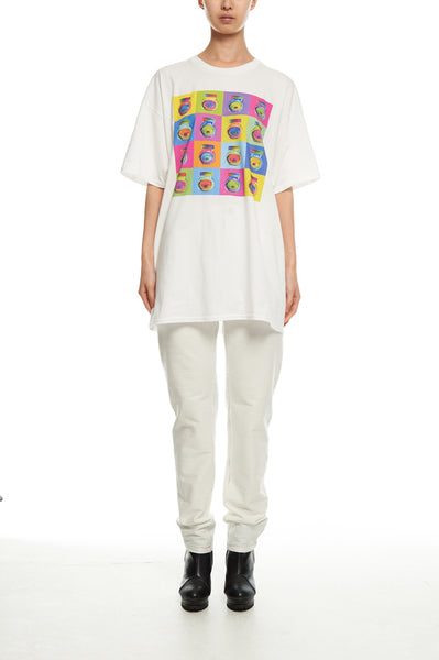 Andy Collection- Pop Art Muilti Squared Marmite Graphic T-Shirt - White - Johan Ku Shop