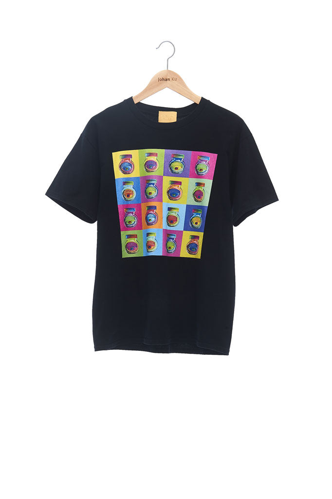 Andy Collection- Pop Art Muilti Squared Marmite Graphic T-Shirt - Black - Johan Ku Shop