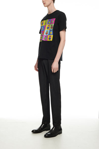 Andy Collection- Pop Art Muilti Squared Marmite Graphic T-Shirt - Black - Johan Ku Shop