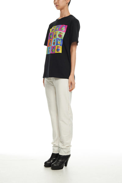 Andy Collection- Pop Art Muilti Squared Marmite Graphic T-Shirt - Black - Johan Ku Shop