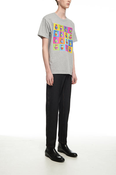 Andy Collection- Pop Art Muilti Squared Marmite Graphic T-Shirt - Gray - Johan Ku Shop