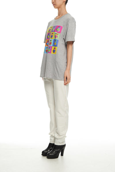 Andy Collection- Pop Art Muilti Squared Marmite Graphic T-Shirt - Gray - Johan Ku Shop