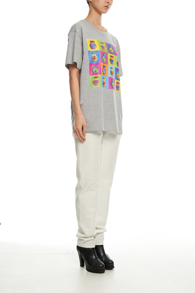 Andy Collection- Pop Art Muilti Squared Marmite Graphic T-Shirt - Gray - Johan Ku Shop