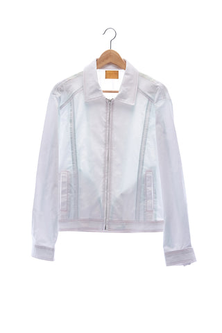 Elioliver Collection- Pastel Rainbow Elioliver Wording Print in Back  Jacket - White - Johan Ku Shop