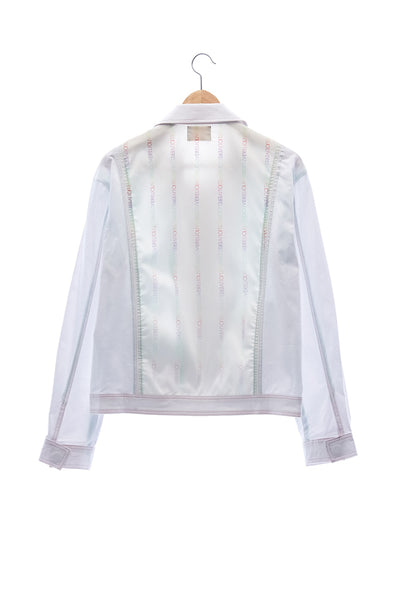 Elioliver Collection- Pastel Rainbow Elioliver Wording Print in Back  Jacket - White - Johan Ku Shop