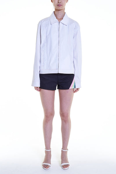 Elioliver Collection- Pastel Rainbow Elioliver Wording Print in Back  Jacket - White - Johan Ku Shop