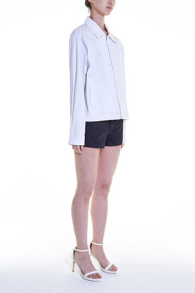 Elioliver Collection- Pastel Rainbow Elioliver Wording Print in Back  Jacket - White - Johan Ku Shop