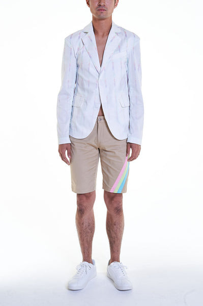 Elioliver Collection- "Elioliver" Wording Graphic Jacket - Pastel Rainbow - Johan Ku Shop