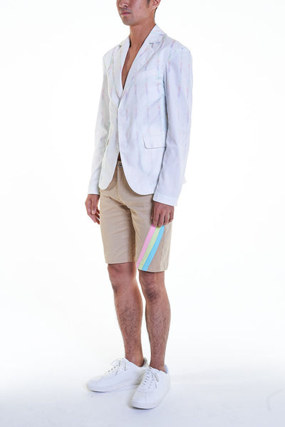 Elioliver Collection- "Elioliver" Wording Graphic Jacket - Pastel Rainbow - Johan Ku Shop