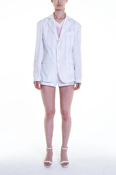 Elioliver Collection- "Elioliver" Wording Graphic Jacket - Pastel Rainbow - Johan Ku Shop