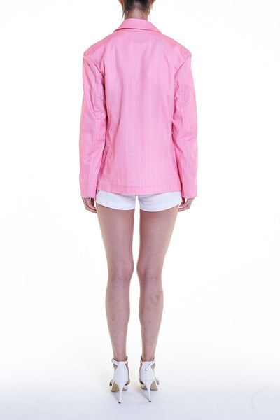 Elioliver Collection- "Elioliver" Wording Graphic Jacket -Pink - Johan Ku Shop