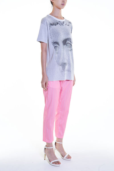 Elioliver Collection- Fade Out Sculpture Knitted Jacquard Top - Gray - Johan Ku Shop