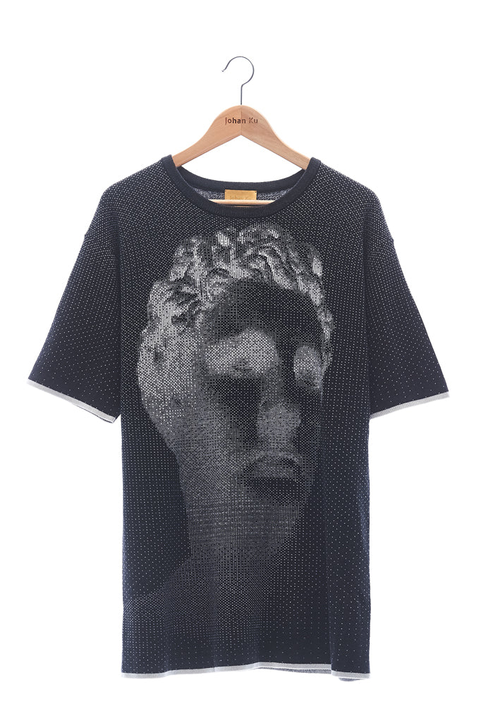 Elioliver Collection- Sculpture Knitted Jacquard Oversized Top - Black - Johan Ku Shop