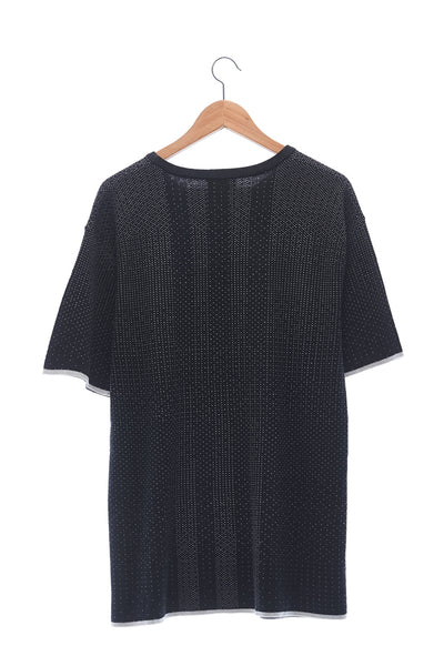 Elioliver Collection- Sculpture Knitted Jacquard Oversized Top - Black - Johan Ku Shop
