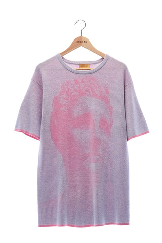 Elioliver Collection- Sculpture Knitted Jacquard Over-sized Top - Lavender Blush - Johan Ku Shop