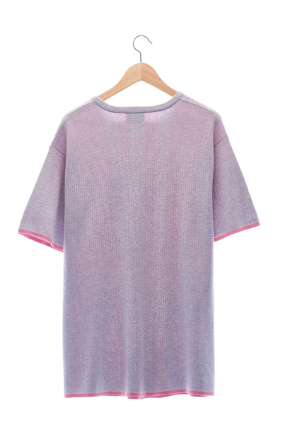 Elioliver Collection- Sculpture Knitted Jacquard Over-sized Top - Lavender Blush - Johan Ku Shop