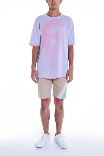 Elioliver Collection- Sculpture Knitted Jacquard Over-sized Top - Lavender Blush - Johan Ku Shop