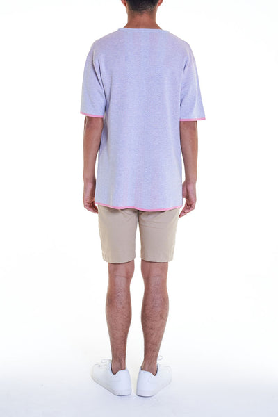Elioliver Collection- Sculpture Knitted Jacquard Over-sized Top - Lavender Blush - Johan Ku Shop
