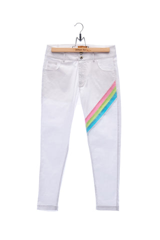 Elioliver Collection- Pastel Rainbow Detailed Skinny Trouser