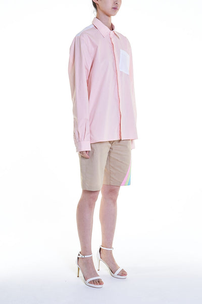 Elioliver Collection- Pastel Rainbow Detailed Short Pants - Khaki