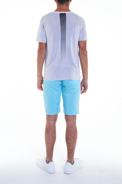 Elioliver Collection- Pastel Rainbow Detailed Short Pants - Powder Blue