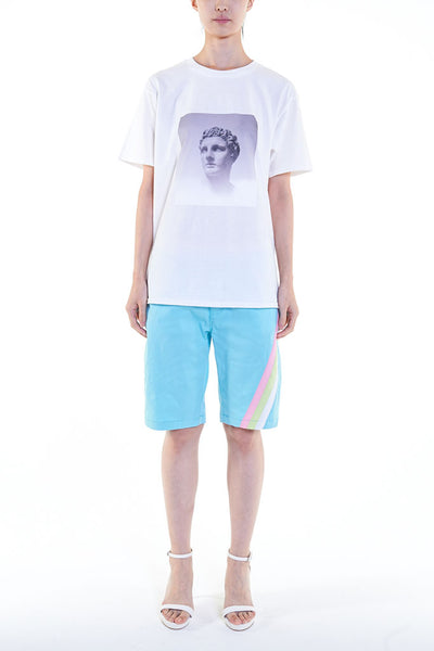 Elioliver Collection- Pastel Rainbow Detailed Short Pants - Powder Blue