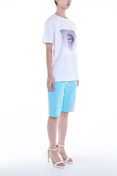 Elioliver Collection- Pastel Rainbow Detailed Short Pants - Powder Blue