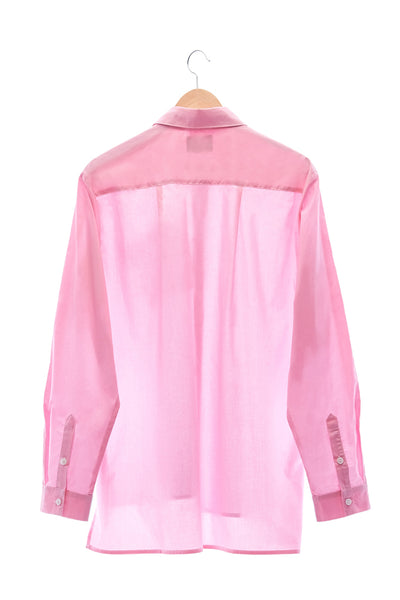 Elioliver Collection- Contrast Colour Over-Sized Shirt - White/Pink - Johan Ku Shop
