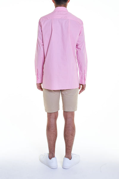 Elioliver Collection- Contrast Colour Over-Sized Shirt - White/Pink - Johan Ku Shop