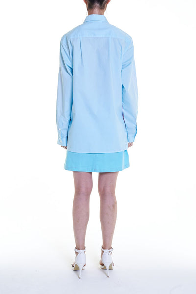 Elioliver Collection- Contrast Colour Over-Sized Shirt - Pink/Blue - Johan Ku Shop