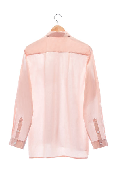 Elioliver Collection- Contrast Colour Over-Sized Shirt - White/Skin - Johan Ku Shop
