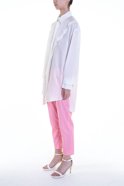 Elioliver Collection- Asymmetry Details Over-Sized Shirt - White - Johan Ku Shop