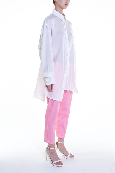 Elioliver Collection- Asymmetry Details Over-Sized Shirt - White - Johan Ku Shop