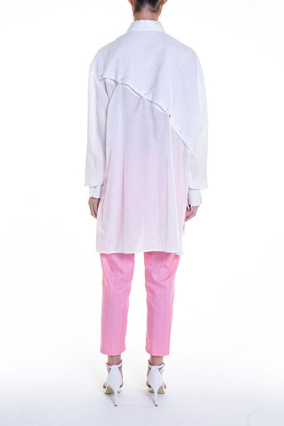 Elioliver Collection- Asymmetry Details Over-Sized Shirt - White - Johan Ku Shop