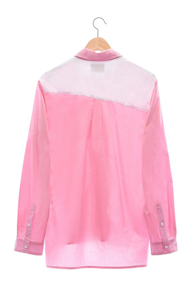 Elioliver Collection- Contrast Colour Details Over-Sized Shirt - Pink/White - Johan Ku Shop