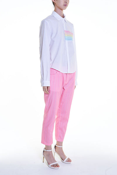Elioliver Collection- Pastel Rainbow Details Short Shirt - Johan Ku Shop