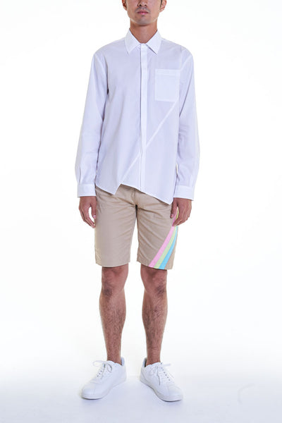 Elioliver Collection- Asymmetry Details Cotton Shirt - White - Johan Ku Shop