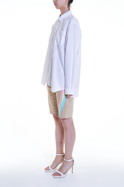 Elioliver Collection- Asymmetry Details Cotton Shirt - White - Johan Ku Shop