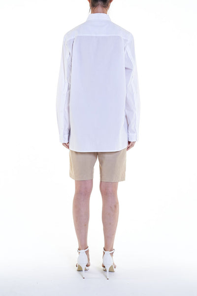 Elioliver Collection- Asymmetry Details Cotton Shirt - White - Johan Ku Shop