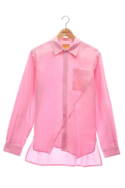 Elioliver Collection- Asymmetry Details Cotton Shirt - Pink - Johan Ku Shop