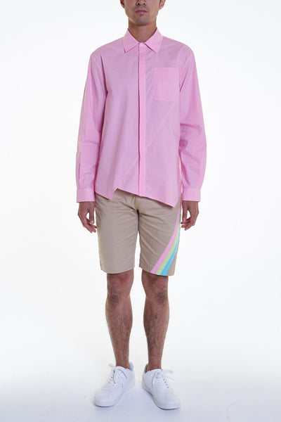 Elioliver Collection- Asymmetry Details Cotton Shirt - Pink - Johan Ku Shop