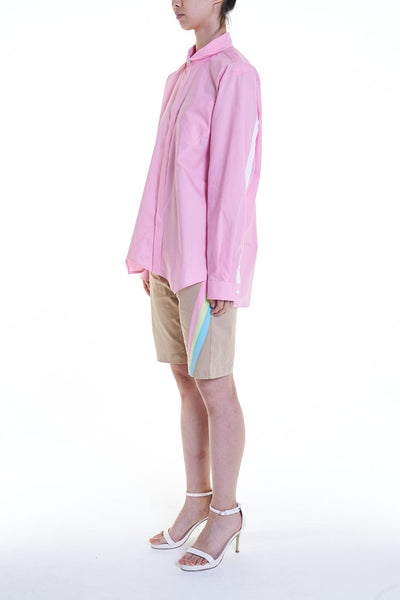 Elioliver Collection- Asymmetry Details Cotton Shirt - Pink - Johan Ku Shop